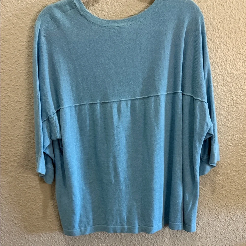 J. Jill Blue Women's Relaxed Crewneck Linen Blend Sweater size XL - Picture 4 of 6